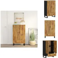 vidaXL Hoge Kast - Hoge Kasten - Dressoir - Buffetkast - Hoge kast met lade 60x33x100 cm massief mangohout en ijzer