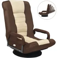 Costway Vloerstoel, 360 graden draaibaar, vloerstoel met 6-voudig verstelbare rugleuning, gamestoel gevoerd, vloerbank, meditatiestoel, tot 140 kg belastbaar, Lazy Sofa