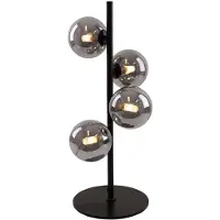 Olucia - REMO - Tafellamp - Grijs / Zwart - 4L - Vorm: Rond