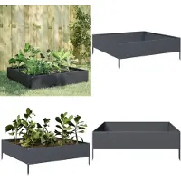 vidaXL Verhoogde plantenbak, antraciet, 100x100x33,5 cm, staal
