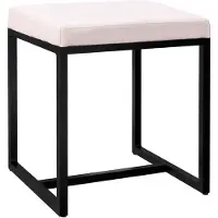 CLP Barci kruk met bekleding en zwart ijzeren frame Stof/creme