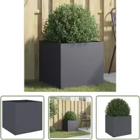 vidaXL Plantenbak 49x47x46 cm staal antracietkleurig