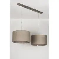 Lumidora Hanglamp 30625 - LOURDES - 2 Lichts - E27 - Taupe - Textiel