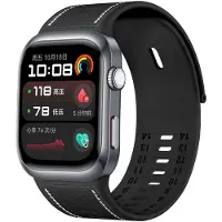 Strap-it Smartwatch bandje hybrid - leren / siliconen bandje - geschikt voor de Huawei Watch D2 (zwart)