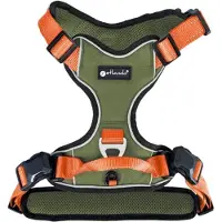 Petlando Hondentuig Olive-Orange met magnetische sluiting - maat- L 68 – 82 cm