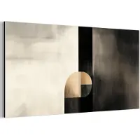 MuchoWow Aluminium schilderij 160x80 cm - Wanddecoratie metaal - Vormen - Modern - Zwart - Metalen muurdecoratie woonkamer - Decoratie industrieel - Foto op dibond - Industriële accessoires slaapkamer