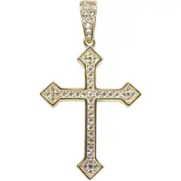 Christian 14 karaat gouden kruis met zirkonias