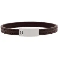 Steel & Barnett - Leren Armband Heren - Grady - Bruin - Maat M