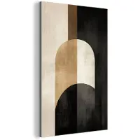 MuchoWow Aluminium schilderij 80x120 cm - Wanddecoratie metaal - Geometrische - Vormen - Wit - Metalen muurdecoratie woonkamer - Decoratie industrieel - Foto op dibond - Industriële accessoires slaapkamer