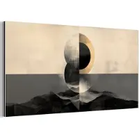 MuchoWow Aluminium schilderij 80x40 cm - Wanddecoratie metaal - Cirkels - Schaduw - Abstract - Metalen muurdecoratie woonkamer - Decoratie industrieel - Foto op dibond - Industriële accessoires slaapkamer