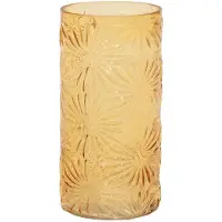 Mega Collections Bloemenvaas Debby - oranje - glas - bloem relief - 15 x 30 cm