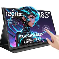 Uperfect Portable Monitor T07 18,5" Touchscreen Gaming Draagbaar Monitor | 120Hz FHD IPS draagbaar scherm | 100% sRGB | 10-Punts Aanraking | Metaal/ABS Design | VESA-bevestiging