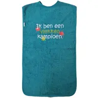 Funnies Lake green slab voor volwassenen met "Ik ben een vlekken kampioen" - 50 x 100 cm - bavet, grote knoeier, volwassene, grote slab, grappig, grapje, verzorging, vrijgezellenfeest