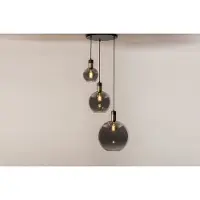 Lumidora Hanglamp 73848 - JULIUS - 3 Lichts - E27 - Zwart - Grijs - Metaal - ⌀ 70 cm