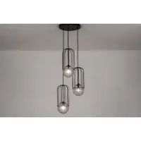 Lumidora Hanglamp 74045 - NINO - 3 Lichts - G9 - Zwart - Grijs - Metaal - ⌀ 40 cm