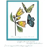 SIZZIX • Cosmopolitan Clear Stamp Set & Stencil Farfallina