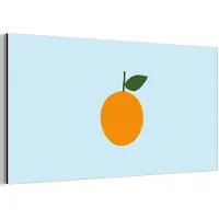 MuchoWow Aluminium schilderij 120x60 cm - Wanddecoratie metaal - Fruit - Sinaasappel - Oranje - Metalen muurdecoratie woonkamer - Decoratie industrieel - Foto op dibond - Industriële accessoires slaapkamer