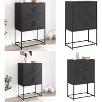 vidaXL Dressoir 68,5x38,5x107 cm staal zwart - Dressoir - Dressoirs - Kast - Wandkast