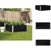 vidaXL Plantenbak 100x100 cm massief grenenhout zwart