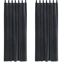 vidaXL Verduisterende gordijnen 2 pcs Donkergrijs 140 x 225 cm Fluweel