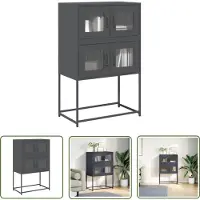 vidaXL Hoge Kast - Staal - Antraciet - 68x39x107 cm Hoge Kast - Opslagruimte - Metalen Kast - Industriële Kast - Antraciet Kast