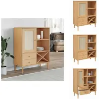 vidaXL Hoge kast SENJA 90x40x112 cm rattan look grenenhout bruin