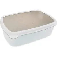 MuchoWow Broodtrommel Wit - Lunchbox Japandi - Beige - Modern - Brooddoos 18x12x6 cm - Brood lunch box - Broodtrommels voor kinderen en volwassenen