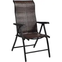 Costway Tuinstoel, polyrotan, klapstoel met 5-voudig verstelbare rugleuning, balkonstoel, weerbestendige inklapbare terrasstoel voor tuin, balkon, terras