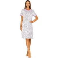 Comtessa Nachthemd 'Pink Butterfly Dots' - Dames Nachtmode - Korte Mouw - Roze - Maat 52