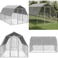 vidaXL Kippenren met dak 2,5x4x2,25 m gegalvaniseerd staal