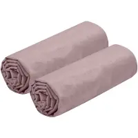 Stof Textiles Hoeslaken Eden - 2x - 2-persoons - 160 x 200 cm - oudroze - hotelkwaliteit - ademend katoen - 30 cm matrasdikte