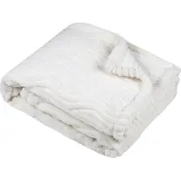 Stof Textiles Plaid / bankdeken / bedsprei Columbia - ivoor wit - 180 x 220 cm - zachte polyester - 2 persoons