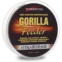 Tubertini Gorilla Feeder Sinking Line 200m – Snel Zinkende Feederlijn met Lage Rek - Maat : 0.20mm - 5.640 kilo