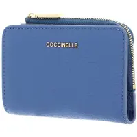 Coccinelle Leren Portemonnee Metallic Soft Wallet Azul Blauw