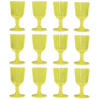 PlasticForte Excellent Houseware Wijnglazen - 12x - geel - kunststof - 160ml - herbruikbaar wijnglas