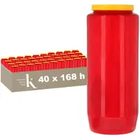 Kristen Kaars 7 Dagen Rood – Kaarsen – 40 Stuks – Herdenkingslicht – Grafkaars – Brandduur 168 Uur – Voor Binnen en Buiten