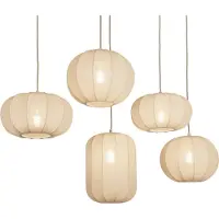 Lumidora Hanglamp 75179 - TACK - 5 Lichts - E27 - Beige - Zand - Metaal