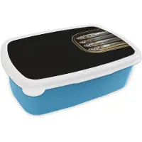 MuchoWow Broodtrommel Blauw - Lunchbox Sardines - Blik - Zwart - Vissen - Brooddoos 18x12x6 cm - Brood lunch box - Broodtrommels voor kinderen en volwassenen