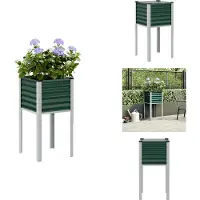 vidaXL Plantenbak Groen 45x45x88 cm Staal