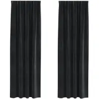 vidaXL - Gordijnen - 2 - st - Zwart - 140 - x - 225 - cm - fluweel