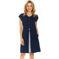 Doctor Nap Katoenen Nachthemd Borstvoeding Zwangerschap Nachtkleding Navy Blue TCB.9703 44 / XXL