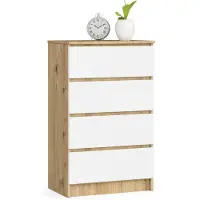 Akord Ladekast K60 met 4 Lades / Furniture Factory / Artisan Eik - Wit / 60 x 99 x 40 cm