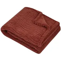 Stof Textiles Plaid / bankdeken / bedsprei Columbia - steenrood - 130 x 160 cm - zachte polyester - 1 persoons