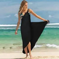 Karma Sarong Spaghetti Band Badmode Wrap, Bikini Wrap Spaghetti Band Strand Badmode Jurk, Vakantie Lange Strand Jurken Handdoek, Dames Sarong Zwem Cover Up, Trendy Lange Badmode Cover Up voor Dames