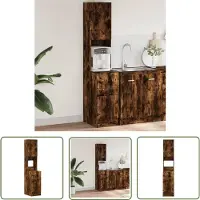 vidaXL - Keukenkast - 35x50x180 - cm - bewerkt - hout - gerookt - eikenkleurig