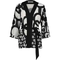 Gaudi - Printed georgette kimono jacket 45016 Black - Maat : 44/M