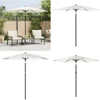 vidaXL Parasol met stalen mast, wit, 268x268x226 cm