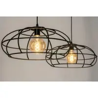 Lumidora Hanglamp 73322 - EGOR - 2 Lichts - E27 - Zwart - Metaal