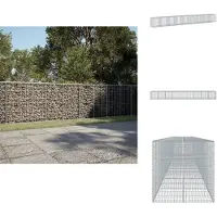 vidaXL Gabion met deksel, 900x100x100 cm, verzinkt staal