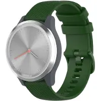Strap-it Horlogebandje 18mm - Siliconen bandje geschikt voor Garmin Vivoactive 4s / Vivomove 3s / Venu 2s - groen
